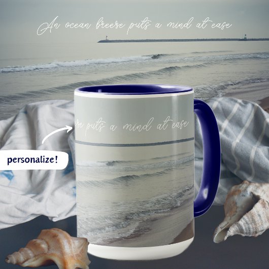 Mug Mer froide et calme pendant la journée d'hiver