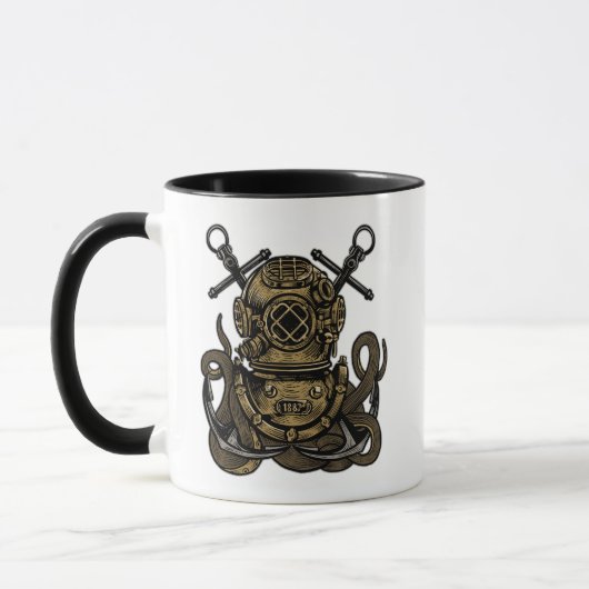 Mug Mer profonde, Ocean Bell Diver, Octopus, Ancre, (Gauche)