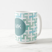 Mug Mer vert géométrique (Devant droit)