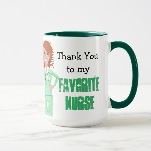 Mug Merci, à la coupe de café infirmière préférée (Droite)