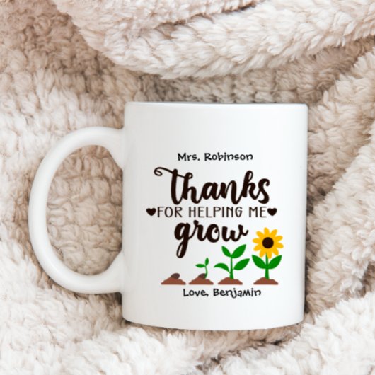 Mug Merci à l'enseignant de m'aider à développer Sunfl