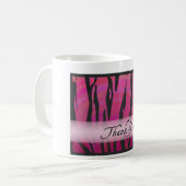 Mug Merci à rayures roses et noires chaudes (Devant gauche)