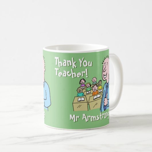 Mug Merci à un enseignant masculin (Devant droit)