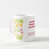 Mug Merci Appréciation Typographie Merci Message (Devant gauche)