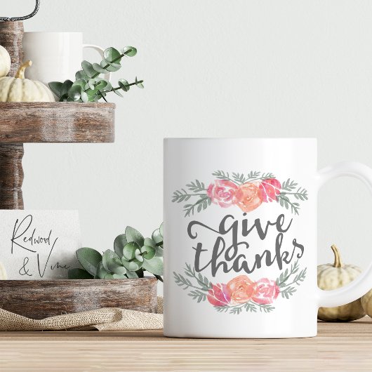 Mug Merci. | Aquarelle Florale Thanksgiving