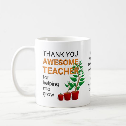 Mug Merci Awome Enseignant (Gauche)