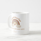 Mug merci baby shower boho coeur arc-en-ciel (Devant gauche)
