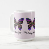 Mug Merci Babysitter Bright Butterfly Appréciation (Devant gauche)