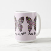 Mug Merci Babysitter Mosaïque Papillon Appréciation (Devant droit)