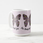 Mug Merci Babysitter Mosaïque Papillon Appréciation (Devant gauche)