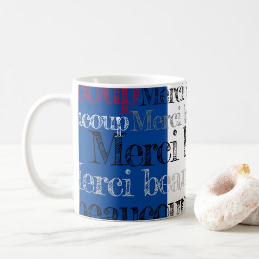 Mug Merci beaucoup/vous remercient tellement Français (Avec donut)