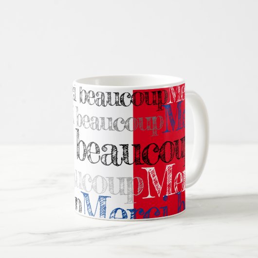 Mug Merci beaucoup/vous remercient tellement Français (Devant droit)