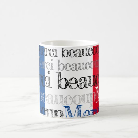 Mug Merci beaucoup/vous remercient tellement Français (Centre)