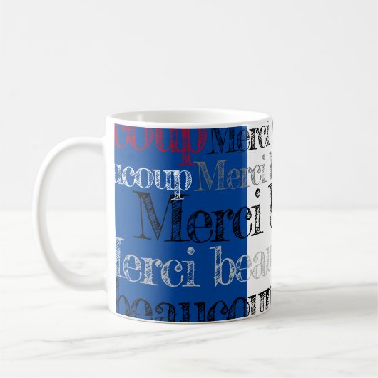 Mug Merci beaucoup/vous remercient tellement Français (Gauche)