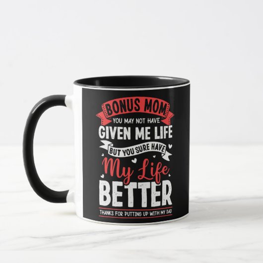 Mug Merci Bonus Maman Stepmère Stepmaman Pour (Gauche)