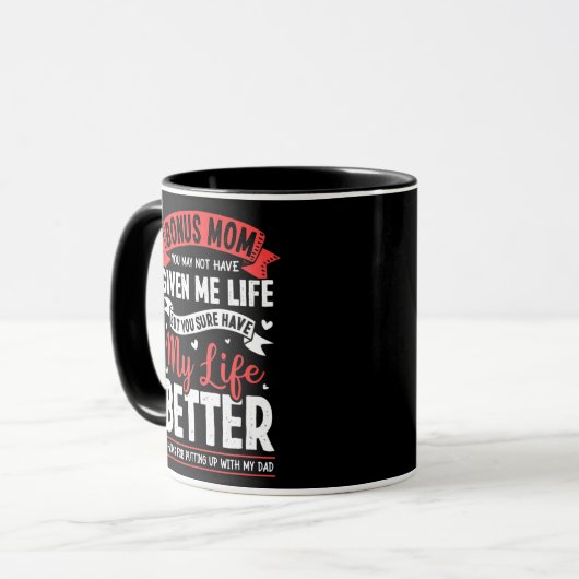Mug Merci Bonus Maman Stepmère Stepmaman Pour (Devant gauche)