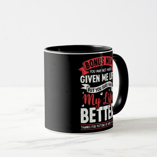 Mug Merci Bonus Maman Stepmère Stepmaman Pour (Devant droit)
