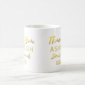 Mug Merci Bridesmaid Script moderne Faux Gold Foil (Centre)