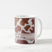 Mug Merci Brown et blanc de taches de vache (Devant droit)