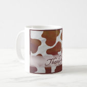 Mug Merci Brown et blanc de taches de vache (Devant gauche)