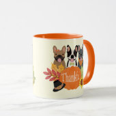 Mug Merci Bulldogs français Thanksgiving (Devant droit)