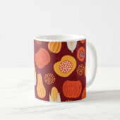 Mug Merci Citrouille Brown Motif sans Seamless. (Devant droit)