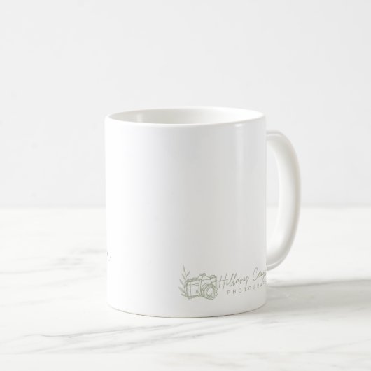 Mug Merci Client Mariage Cadeau Logo Sage Green (Devant droit)