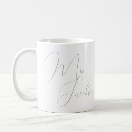Mug Merci Client Mariage Cadeau Logo Sage Green (Gauche)