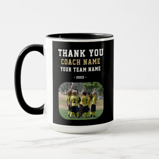 Mug Merci Coach avec Photo de l'équipe (Gauche)