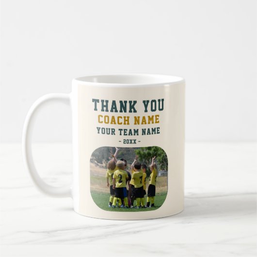 Mug Merci Coach avec Photo de l'équipe (Gauche)