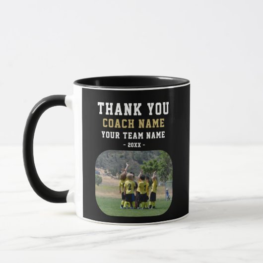 Mug Merci Coach avec Photo de l'équipe (Gauche)