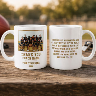 Mug Merci Coach Équipe Nom Photo