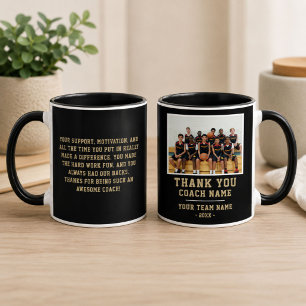 Mug Merci Coach Équipe Nom Photo