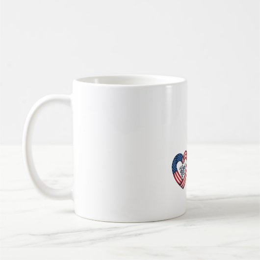 Mug Merci cœur patriotique conception vectorielle vint (Gauche)