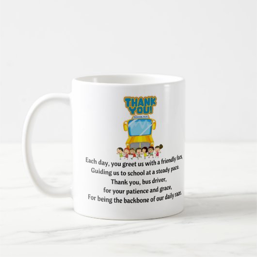 Mug Merci, Conducteur De Bus Scolaire. (Gauche)