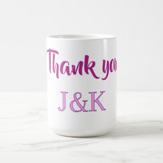 Mug Merci d'ajouter l'initiale du nom du couple lettre
