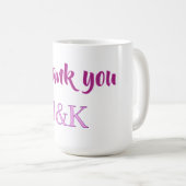 Mug Merci d'ajouter l'initiale du nom du couple lettre (Devant droit)