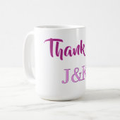 Mug Merci d'ajouter l'initiale du nom du couple lettre (Devant gauche)