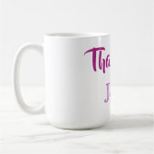 Mug Merci d'ajouter l'initiale du nom du couple lettre (Gauche)