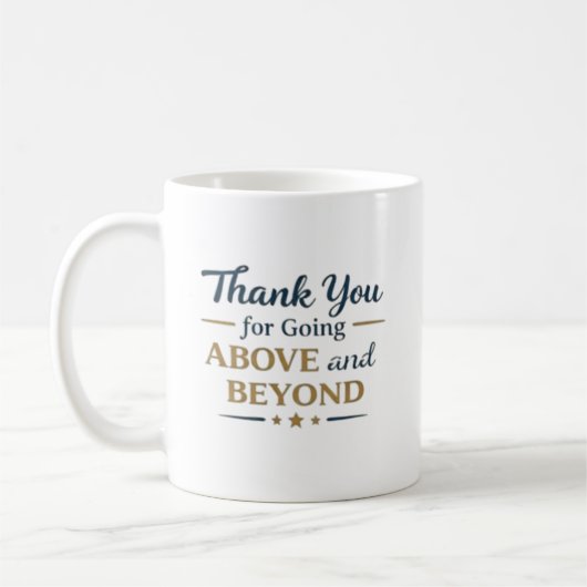 Mug Merci d'aller au-delà de vos attentes (Gauche)
