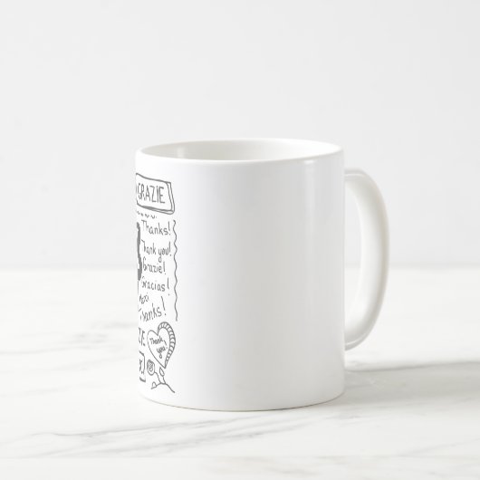 Mug Merci Dans Différentes Langues (Devant droit)