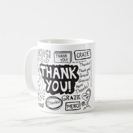 Mug Merci Dans Différentes Langues (Devant gauche)
