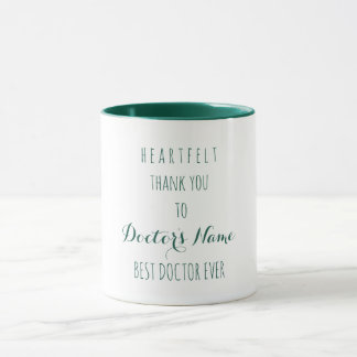 Mug Merci de coeur meilleur docteur jamais la typograp