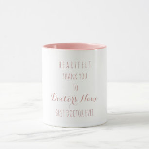 Mug Merci de coeur meilleur docteur jamais la typograp