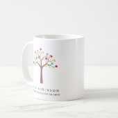 Mug Merci de l'arbre des Coeurs colorés (Devant gauche)