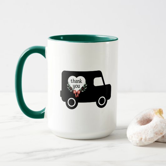 Mug Merci de livraison du courrier (Avec donut)