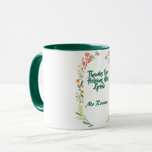 Mug Merci de m'aider à grandir, enseignant personnalis