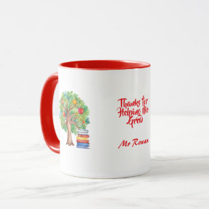 Mug Merci de m'aider à grandir, enseignant personnalis
