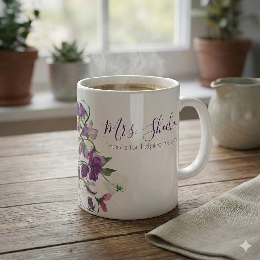 Mug Merci de m'avoir aidé à fleurir