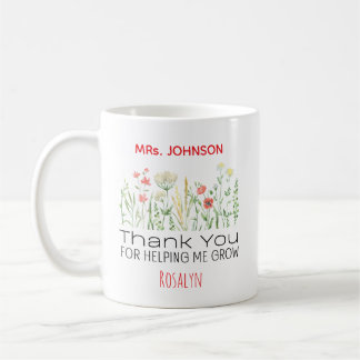 Mug Merci de m'avoir aidé à grandir, enseignant person